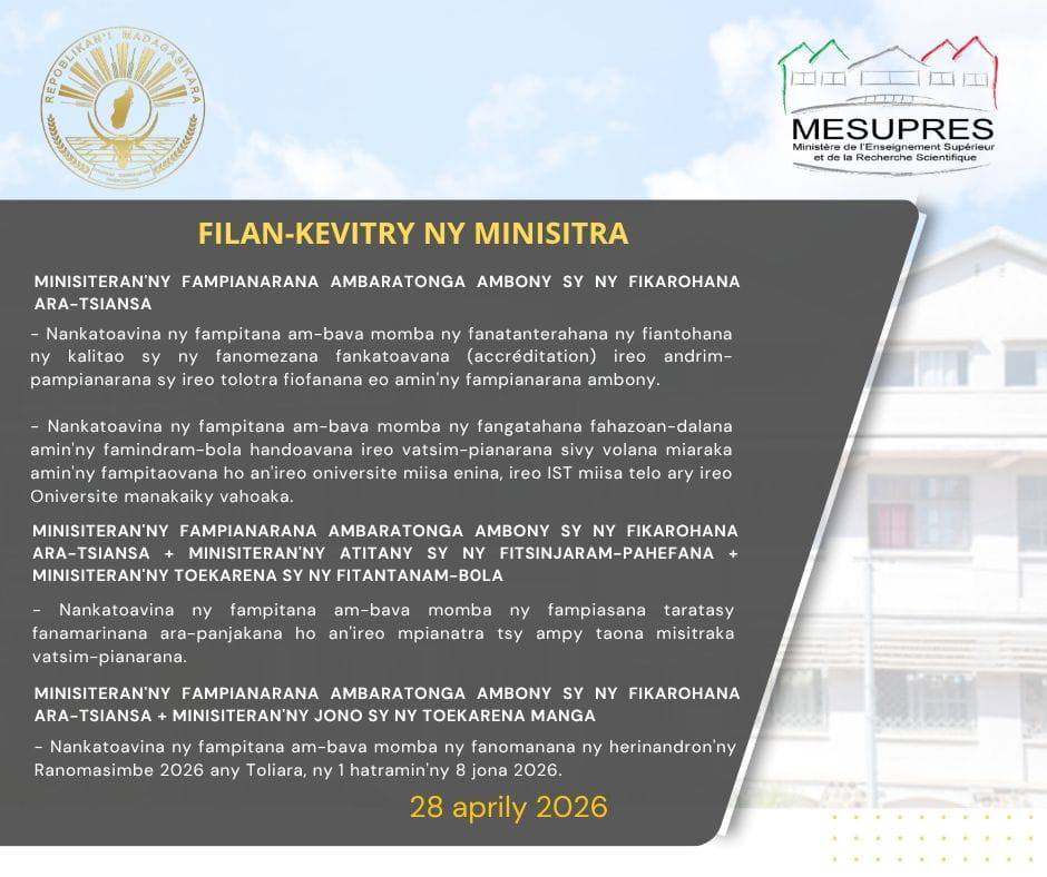 Conseil des ministres mesupres