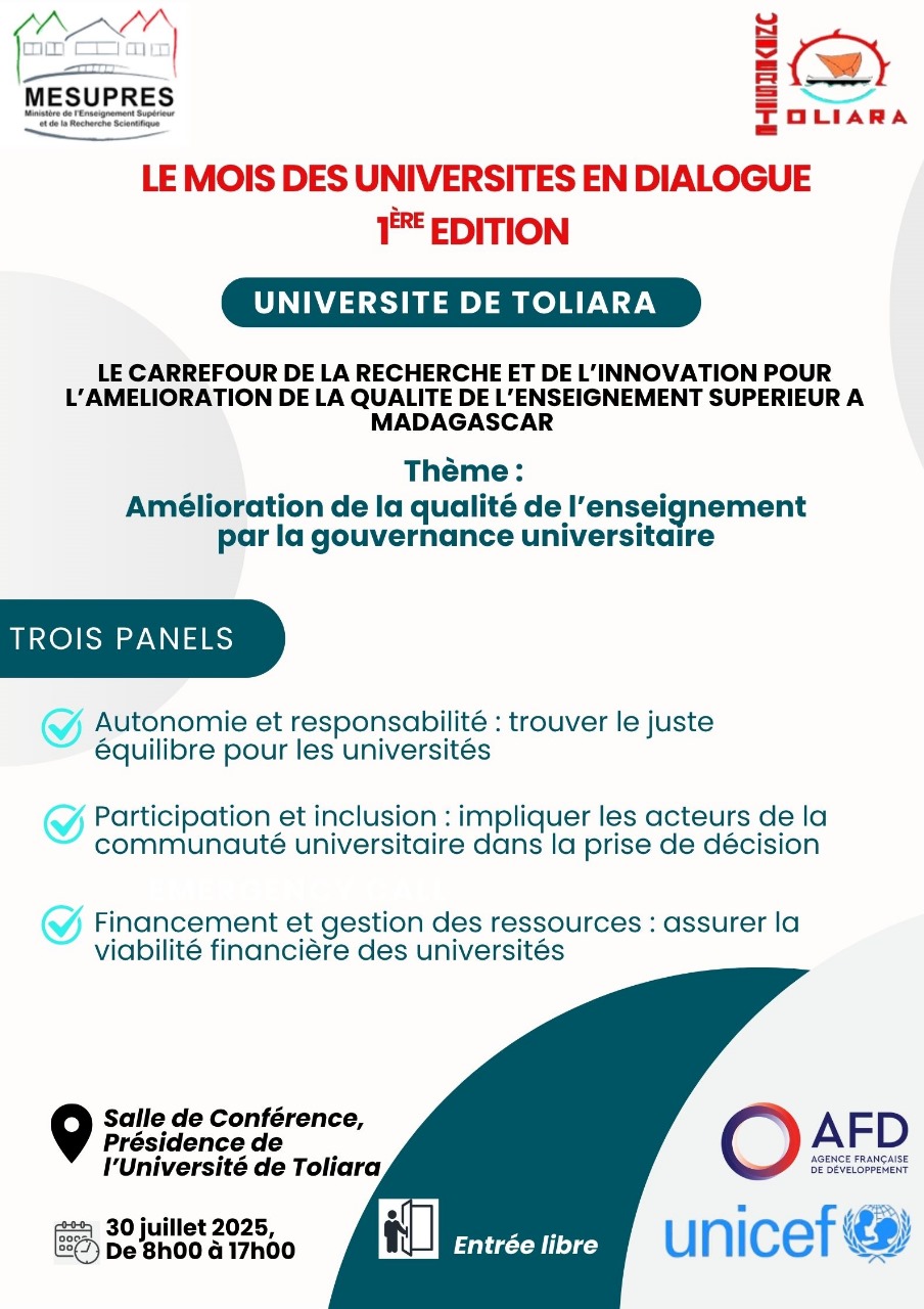 Le mois des Universités en dialogue 1ere édition - Université de Toliara - 30 juillet 2025