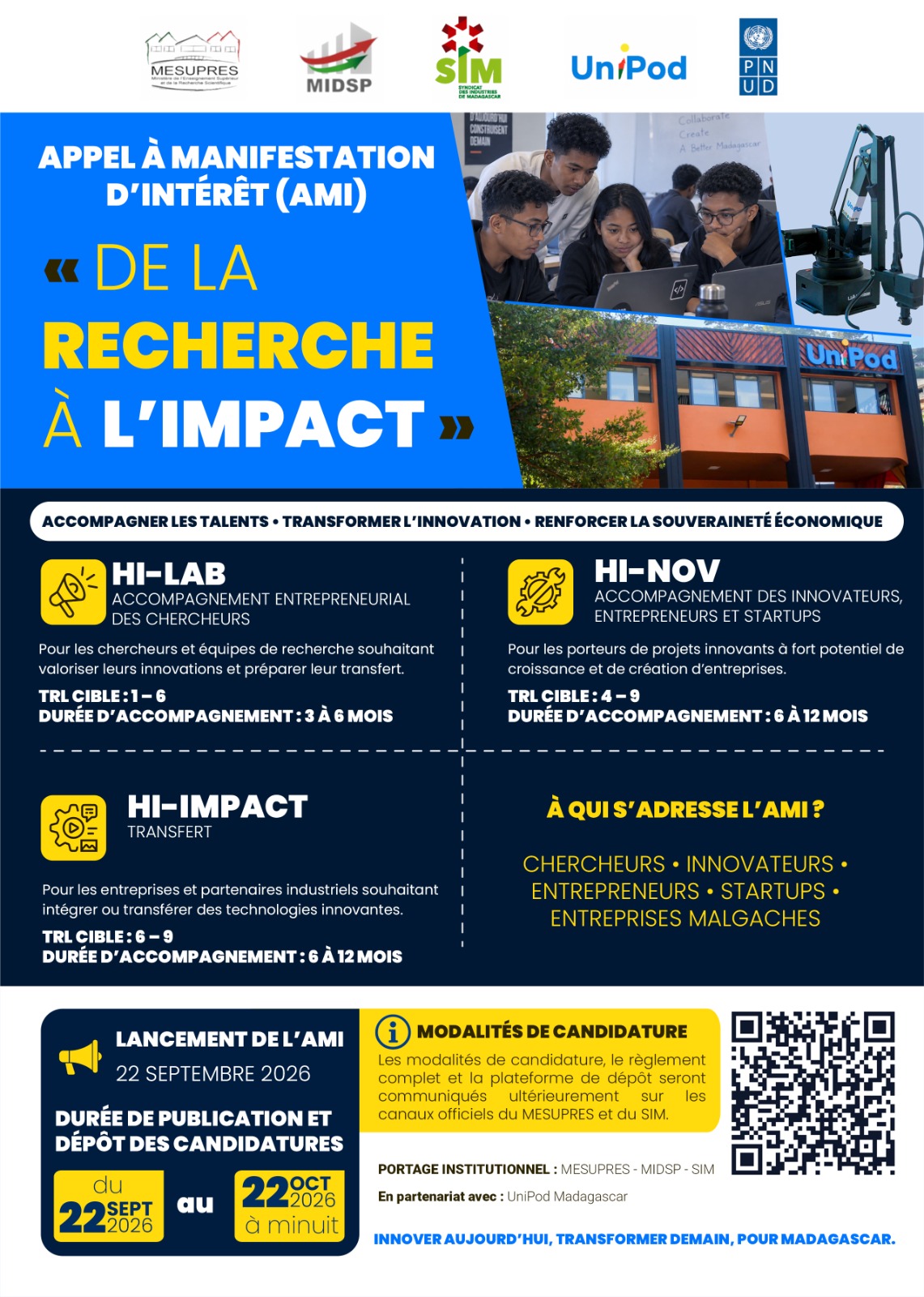 Appel à Manifestation d'Interêt - Unipod Madagascar 