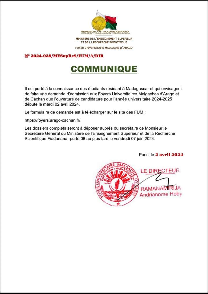 Admission aux FUM d'Arago et de Cachan pour l’année universitaire 2024-2025
